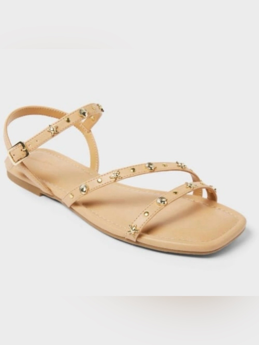 Women's Florence Embellished Ankle Strap Sandals with Memory Foam ocean Size 6.5